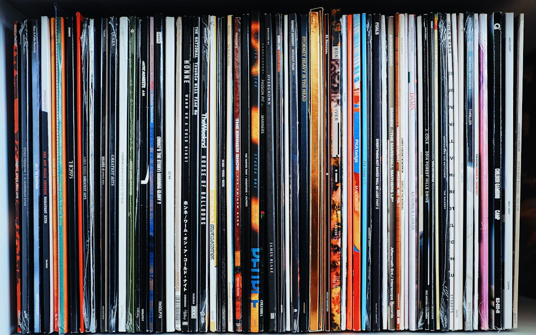 Vinyl record collection photographed by Samuel Regan-Asante; illustrative stock photograph